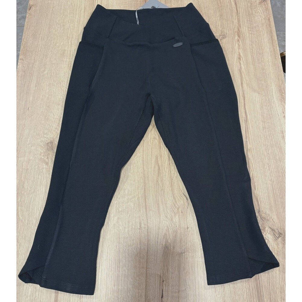 GYMSHARK Womens Leggings Black Cropped Poise Stretch Sportwear Medium‎ NwT